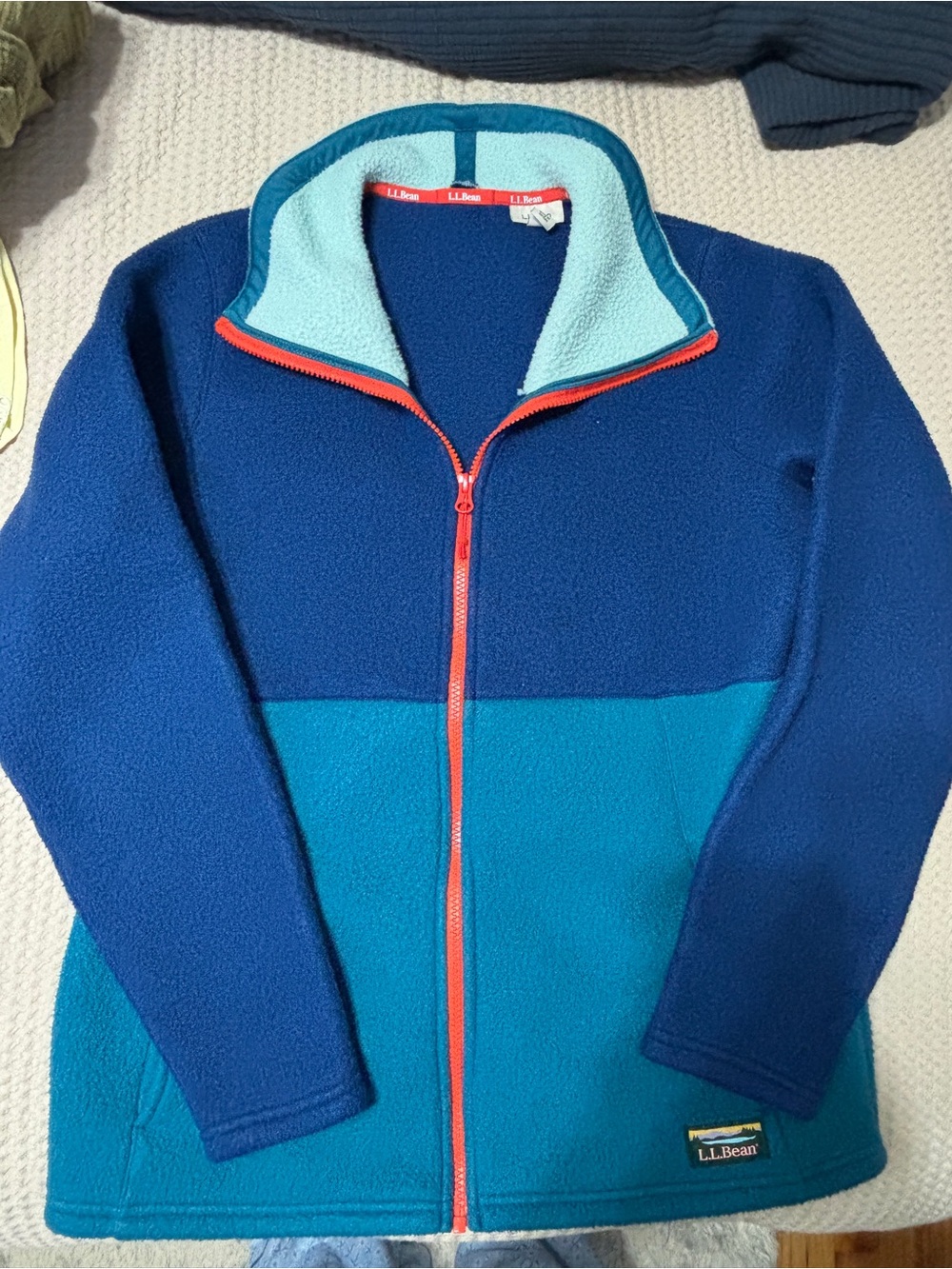LL Bean Women's Katahdin Fleece Full-Zip Jacket, Colorblock